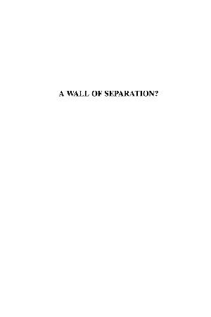 A Wall of Separation?: Debating the Public Role of Religion (PDF eBook)